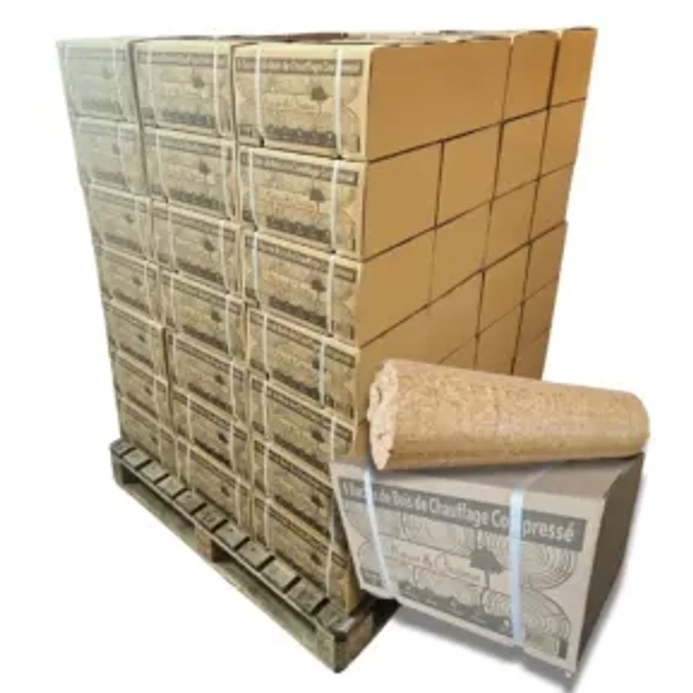 Bûches densifiées feuillus durs et résineux — palette de 960 kg