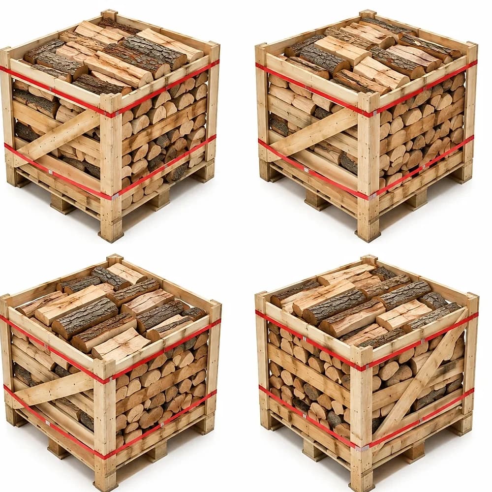 Bûches 40 cm chêne blanc, hêtre et charme — 4 palettes